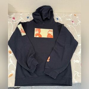 Y2K Naruto Shippuden Hoodie Gaara Black Pullover Anime Manga Strips